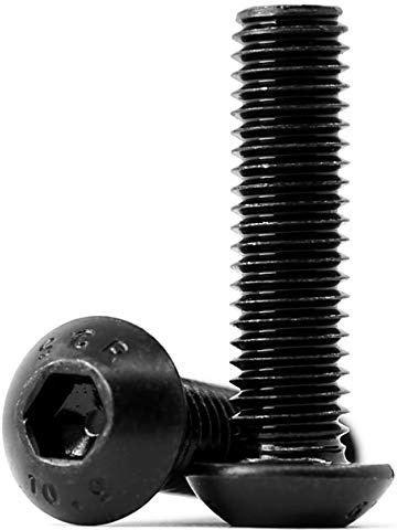 M6 x 50mm 25PCS Bouton vis à tête hexagonale Boulon à tête hexagonale Entièrement Filetée Boulons en Acier au Carbone 10,9(Noir)