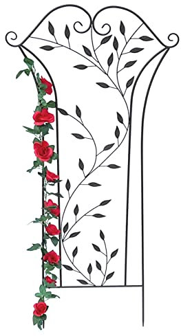 DanDiBo Rankhilfe Metall Rankgitter 135 cm Braun Rankstab Kletterhilfe Bodenstecker 100974 Blumenhalter Ranksäule