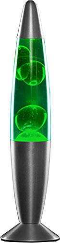 CELLUSTOP Lampe Lave Fusée Vintage - Lampe Magma Rétro - Cire Verre Robuste et Aluminium - 35 cm - 2 ampoules 20 Watts - Verte