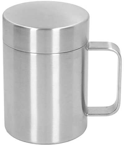 Taza de café de Acero Inoxidable, Taza de té de café de Metal Ancho con Tapa con Tapa Reutilizable a Prueba de Vaso para Tomar café té café, para la Oficina en casa para Acampar (400 ml)