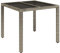 vidaXL Table de Jardin Dessus en Verre Gris 90x90x75 cm Résine tressée