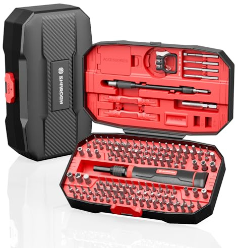 SHARDEN Precision Screwdriver Set 153 in 1 Small Screwdriver Set with Case Magnetic Electronic Repair Tool Kit for Computer, Laptop, Cell Phone, PC, iPhone, MacBook, PS5, PS4, Xbox, Eyeglasses, Watch