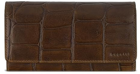 bugatti Ladies Long Zip Wallet Cognac