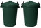 TENLITE Set of 2-50 Litre DARK GREEN Heavy Duty Plastic Clip Lock Lid Bin Indoor or Outdoor Rubbish, Trash Can, Dustbin Waste or Storage of Animal Feed, Colourful Bins (Dark Green)