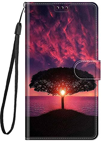 Everainy Compatible for Fairphone 5 Case Silicone Flip PU Leather Card Slot Wallet Pattern Magnetic Closure with Stand Kickstand Shockproof Bumper Cover (red)