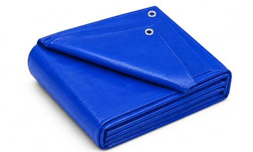 Blue Heavy Duty Tarpaulin Waterproof Cover Tarp Ground Camping Sheet Tent (3x5m)