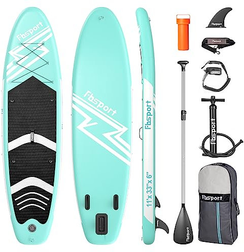 FBSPORT Inflatable Stand Up Paddle Boards,SUP Board,6 Thick Stand Up Paddle Boarding,Paddling Board for Youth & Adult,Surfboard,SUP with Adjustable Paddle/Backpack/Pump/Removable Fin
