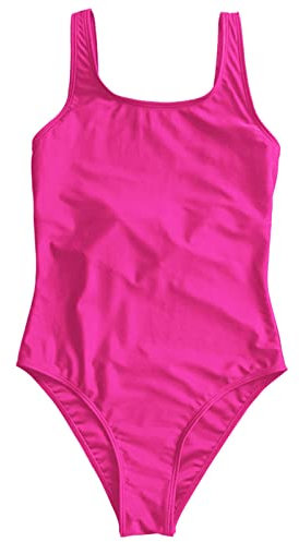 TDEOK Robes Maillot De Bain Maillot de Bain Rassemblement Couleur Unie Maillot de Bain Beach Seaside Party Maillot de Bain Micro Bikini Crochet (Hot Pink, L)