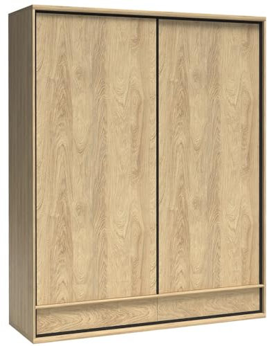 Lomadox Kleiderschrank Garderobenschrank Schwebetürenschrank Schlafzimmerschrank Wardrobe Hängeschrank in Eiche