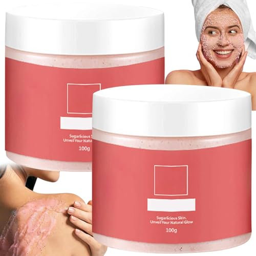 Azúcar Glow Exfoliator,2Pcs Sugar Facial Scrub,Facial Scrub for Smoother Skin,Glow Exfoliator Body Scrub for Women,Gently Exfoliates & Moisturizer,Exfoliate and Rejuvenate the Skin on the Face
