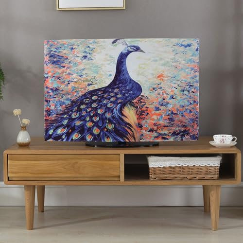 Tv-bildschirmschutz Für 32-70 Zoll LCD Led 3D-Tiermuster Tv-Abdeckung Staubdicht Schlafzimmer Wohnzimmer Dekoration Für Desktop Und Wandmontage(Size:60in(139x85cm),Color:A)