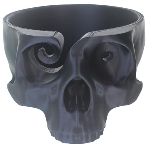 AXICIR Skull Head Bone Crochet Yarn Bowl Holder For Crocheting Knitting Accessories 3d Printed Halloween Decor Black