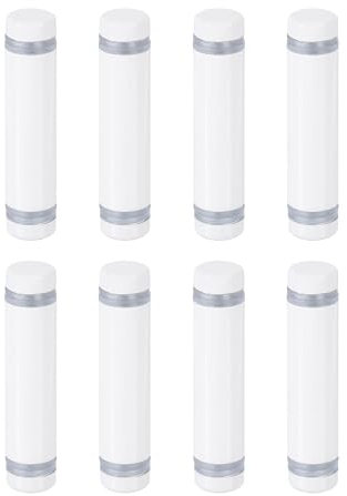 QUARKZMAN 8pcs Clavo Publicitario, 12 x 50mm(OD*L) Tornillos Espaciadores de Acero Inoxidable Separador de Vidrio de Doble Cabeza Vidrio Standoff para Publicidad Porta Carteles, Blanco