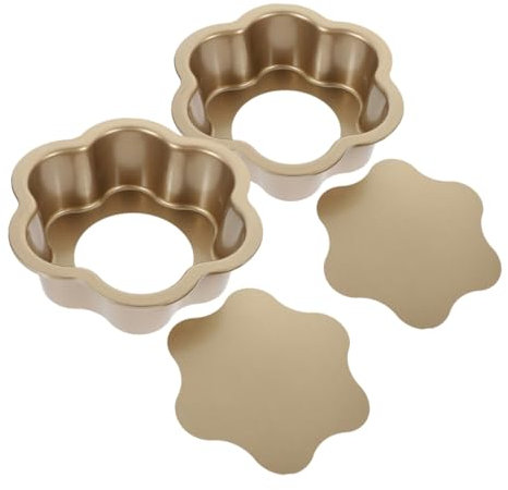 GRADENEVE 2pcs Non-Stick Plum Flower Cake Molds Removable Bottom Baking Trays for Cheesecake Muffins and Pudding Convenient Home Baking Tool