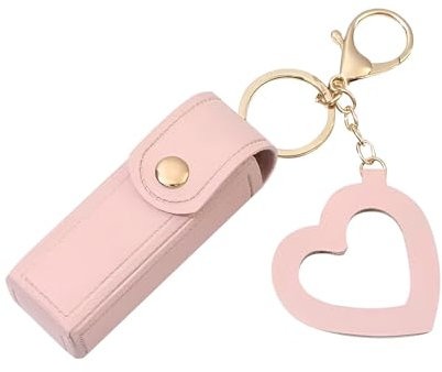 Lippenstiftkoffer - Make -up -Halter | Stylish PU Leder Lippenstift Hülle mit Herzanhänger für Lippenstift und Lipgloss Great Gift Geburtstage Weihnachten Neujahr