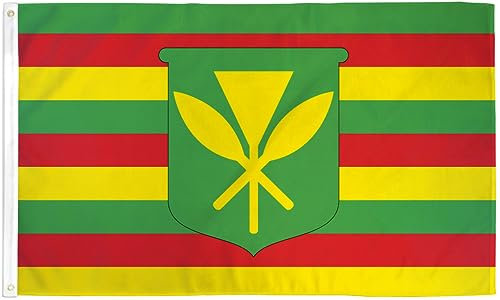 Kanaka Maoli Drapeau sans mouche en polyester avec coutures puissantes Idéal pour l'intérieur ou l'extérieur