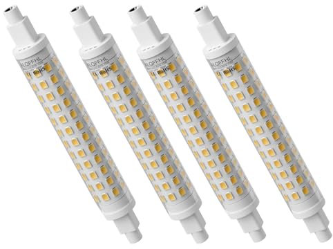 R7S Ampoule LED 118mm Dimmable 10W, LED Linéaire Projecteurs de type J à double extrémité (équivalent halogène T3 100W), 1000 lm, Lampes murales/de sécurité/de sol, Pack de 4 (Blanc Chaud 3000K)