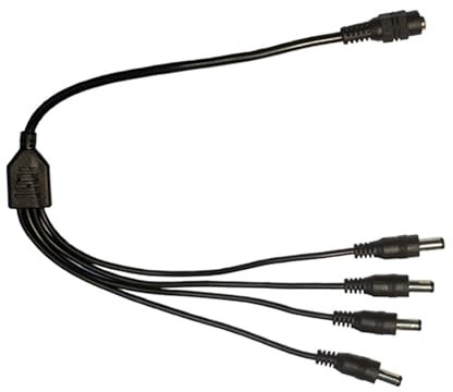 Duyeuau Cable divisor de alimentación CC de 5,5 x 2,1 mm, 1 hembra a 2/3/4/5/6/8 macho, cable adaptador para routers