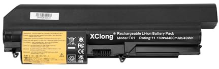 XClong Laptop Akku Ersatz für IBM Le novo T61 1959 6377 6378 6379 6480 6481 7658 7659 7660 7661 7662 7663 7664 7665 T61p T-61 R400 R-400 T400 T-400 2764 7417 ersetzt IBM ASM 42T5265 42T4677 42T4548