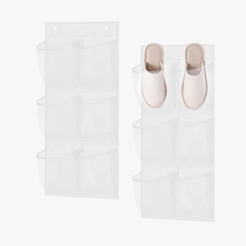 2 piezas Zapatero de puerta,6 bolsillos,Almacenamiento de zapatos colgante,Organizador de Zapatos para Puerta,Zapatero Colgante,Zapatero colgante puerta,adecuado para dormitorio,sala de estar (Blanco)