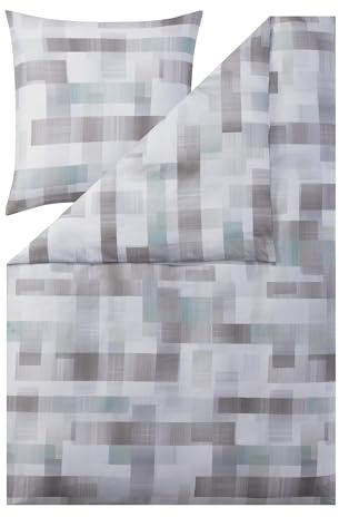 ESTELLA Mako-Satin-Bettwäsche Cyrillo, Farbe 7519-532/salbei 155x220 cm + 80x80 cm