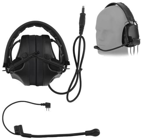 TACWJDM Casque Airsoft Tactique - Micro Ambidextre, Design Compact Pliable Et Nylon Renforcé pour Environnements Extrêmes (Non Anti-Bruit)(BK)