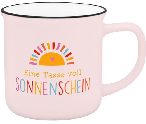 Becher in Emailloptik Eine Tasse voll Sonnenschein, Rose