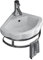 Fregadero de servicio independiente, lavabo de esquina para baño, lavabo de cerámica para montaje en pared, lavabo de cerámica de porcelana blanca con grifo, unidad de escurridor, barra para