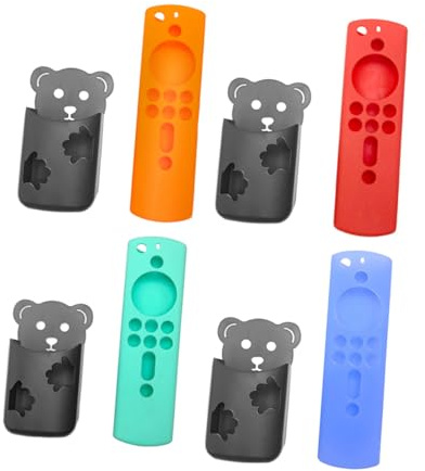 SHINEOFI Silicone Remote Controller Case Set with Wall Storage Holder Compatible for Fire Tv Stick Gen Shockproof Protective Bumper Cover with Precise Cutouts and Self Adhesive Back