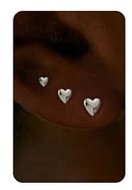 HANLI 3 Paar Herz Ohrstecker Silber 925 Silber Ohrringe Damen CZ flacher Rückseite Hypoallergen Minimalistisch Schmuck Geschenke