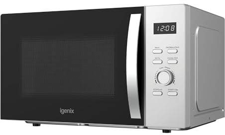 Igenix 28L 900W 3-in-1 Silver Combination Microwave Oven with Stainless Steel Cavity & Air Fry Function – 1200W Grill & 2200W Convection Power, 8 Auto Cook Programmes, 60-Min Timer - IGMC02890S