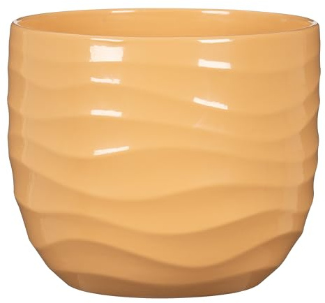 Scheurich Breeze Blumentopf aus Keramik, Gelb, Ø 21,4 cm, H 18 cm