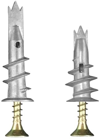 30 Pcs Plasterboard Fixings Heavy Duty,Metal Wall Plugs And Screws | Self Drill Drywall Fixings Set,Cavity Raw Plugs,Dry Wall Anchor For Plaster Board,Composite Boards,Wooden Boards(30,Silver)
