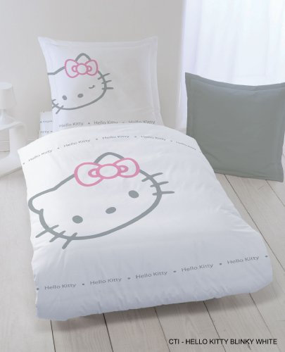 CTI 036867 Bettwäsche Hello Kitty Blinky White, 135 x 200 + 80 x 80 cm linon