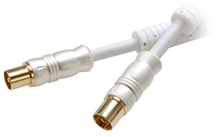 Vivanco STC HQAV30-N Absorber TV/RD Antennenkabel (3 m, Schirmung 3-fach, 110dB) mit Ferritkern weiß