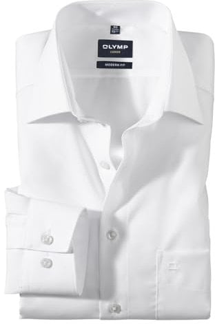 Herren Hemd Modern Fit - extrakurze Ärmel, weiss, Gr. 44