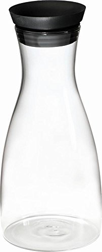 APS 10766 Glas-Karaffe, Ø 9,5 cm, H: 29 cm, mit Edelstahl- / Silikondecke, 1 Liter