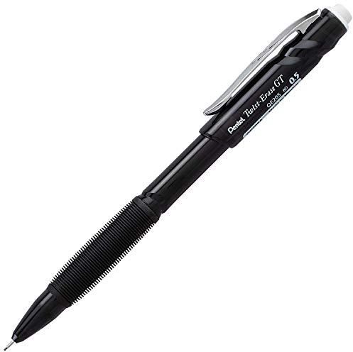 Pentel Twist-Erase GT, 0.5mm, Mechanical Pencil Transparent Black barrel, Box of 12 (QE205A)