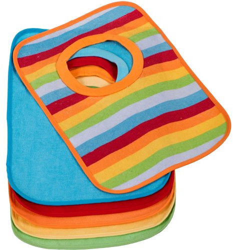 Hummelladen || 6er Set große Lätzchen aus 70% Baumwolle, sehr saugfähig, 30x24 cm || Baby Schlupflätzchen Laetzchen Überziehlätzchen abwachbar