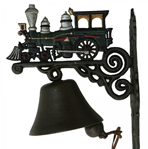 Türglocke Glocke Lokomotive Eisenbahn Gusseisen grün antik Lok Klingel Nostalgie Dekoration