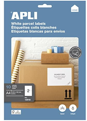 APLI 12918 Permanent-Etiketten, 210,0 x 148,0 mm, 10 Blatt