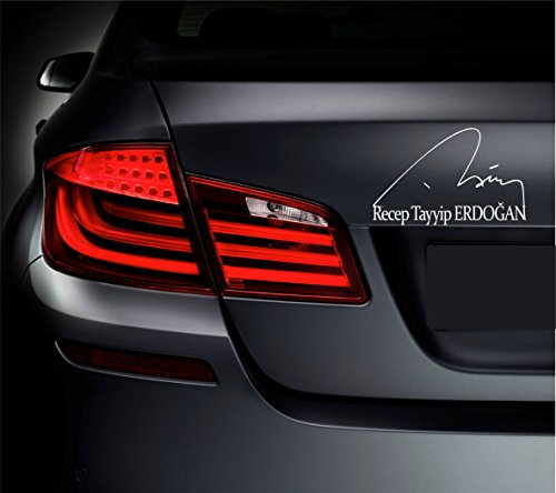 Recep Tayyip Erdogan Imza Unterschrift Wandtattoo Wandaufkleber Wandsticker Wohnzimmer Aufkleber Sticker Türkiye Istanbul AKP (15 x 10 cm, Schwarz)