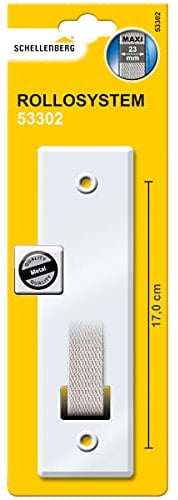 Schellenberg 53302 Placa de cubierta metálica resistente para enrollador de cinta de entrada, Maxi, 170 mm, blanco
