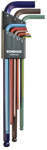 Bondhus 69699 Ball End L-Wrench Set, Multi-Colour