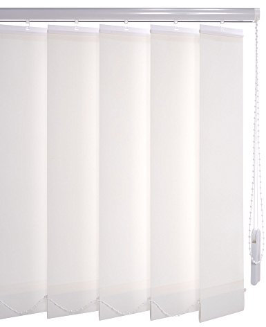 Liedeco Vertikalanlage Lamellenanlage Lamellenvorhang Vertikaljalousie | viele Farben | Lamellenbreite 89 mm | Höhe 180 cm, oder 250 cm | kürzbar (150 x 250 cm, weiß)