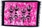 Kascha Sarong Pareo Wickelrock Strandtuch Tuch Wickeltuch Handtuch - Blickdicht - ca. 170cm x 110cm - Pink Schwarz Batik mit Gecko Motiv Handgefertigt inkl. Kokos Schnalle in Rauteform
