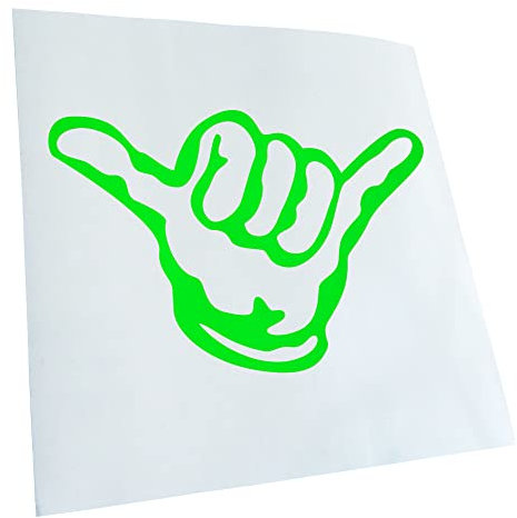 Kiwistar - Autoaufkleber - Neongrün - 15,5x10cm Hang loose - Alles locker - Shaka - Heckscheibe Auto Aufkleber wetterfest für Kfz LKW Mofa Truck - Sticker außen selbstklebend Tuning Zubehör für