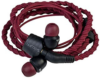 Wraps Wearable Braided Wristband Headphone Earbuds, Classic Crimson (WRAPSCCRIM-V5)