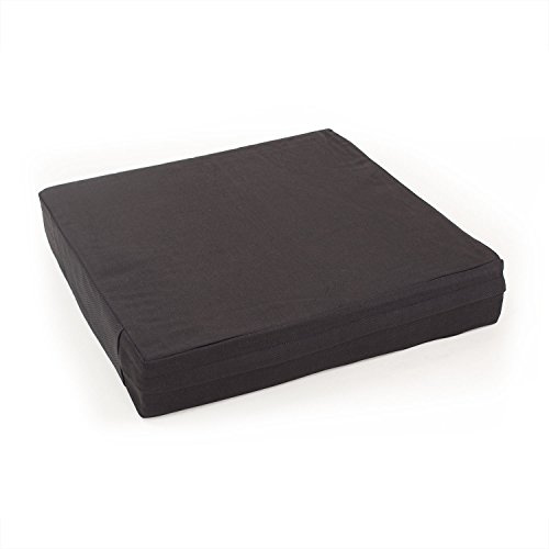 Bodhi MANDIR Kissen Quadratisch | Schaumstoff-Füllung | Abnehmbarer Baumwollbezug | 46 x 46 x 7,5 cm | Black