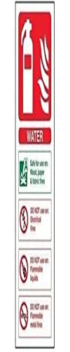 V Safety Water Id Fire Extinguisher Sign - 75mm x 200mm - Self Adhesive Vinyl